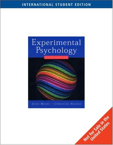 Imagen de archivo de Experimental Psychology, International Edition, 6Th Edition a la venta por Basi6 International