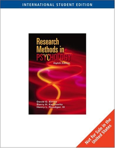 Beispielbild fr Research Methods in Psychology zum Verkauf von ThriftBooks-Dallas