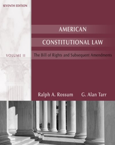 Imagen de archivo de American Constitutional Law: The Bill of Rights And Subsequent Amendments a la venta por Ravin Books