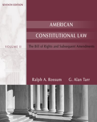 Stock image for American Constitutional Law: The Bill of Rights And Subsequent Amendments for sale by Ravin Books