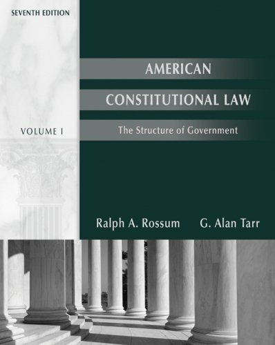 9780495007524: Amer Constitutnl Law, V1 7e