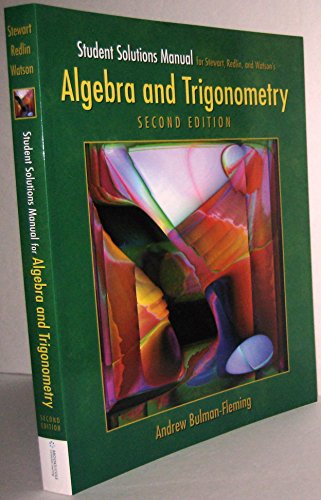 Imagen de archivo de Student Solutions Manual for Stewart/Redlin/Watsons Algebra and Trigonometry, 2nd a la venta por HPB-Red