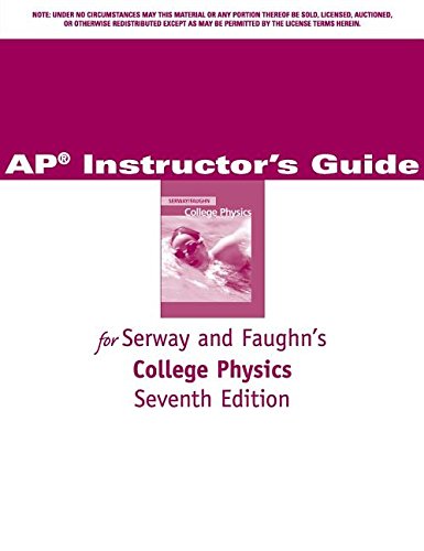 Imagen de archivo de Ap Guide For Serway And Faughn's College Physics ; 9780495013891 ; 0495013897 a la venta por APlus Textbooks