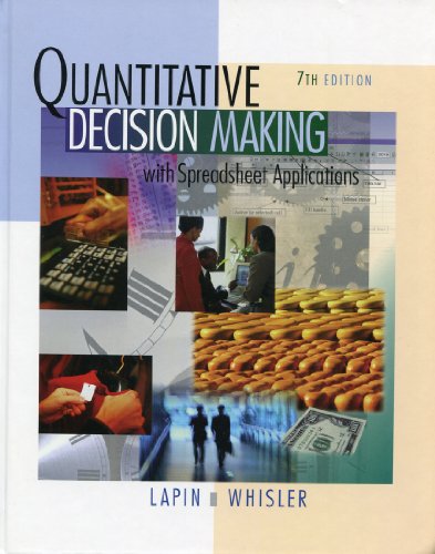 Beispielbild fr Quantitative Decision Making with Spreadsheet Applications, 7th Edition zum Verkauf von HPB-Red