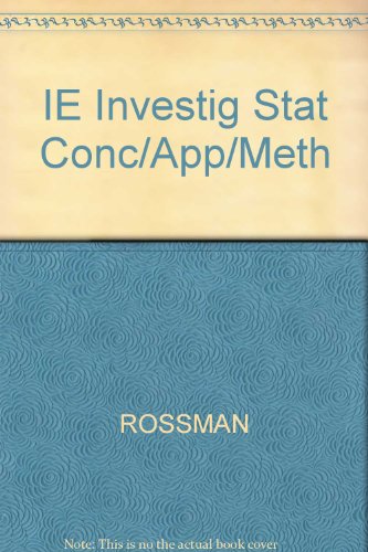 Stock image for IE Investing Statistical Concepts, Applications, and Methods. Instructor's Edition for sale by Zubal-Books, Since 1961