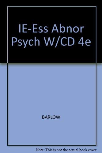 Stock image for Ie-Ess Abnor Psych W/Cd 4e ; 9780495031307 ; 0495031305 for sale by APlus Textbooks