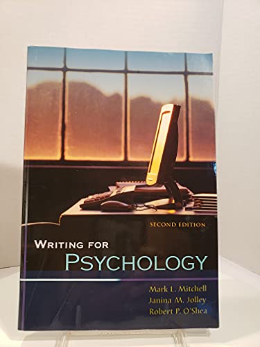 9780495092063: With Infotrac (Writing for Psychology)