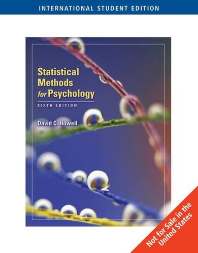 Beispielbild fr Statistical Methods for Psychology, International Edition zum Verkauf von WorldofBooks