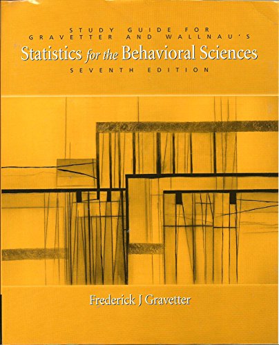 Beispielbild fr Sg-Statistics for the Behavioral Sciences zum Verkauf von Better World Books