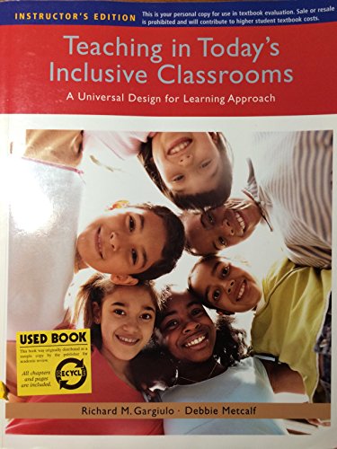 Imagen de archivo de Teaching in Today?s Inclusive Classrooms: A Universal Design for Learning Approach a la venta por Textbookplaza