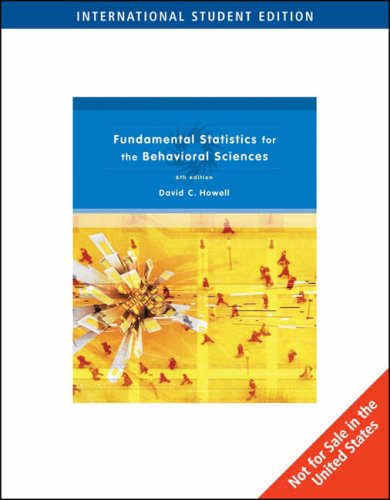 Beispielbild fr Fundamental Statistics for the Behavioral Sciences, 6th Edition zum Verkauf von Canal Bookyard