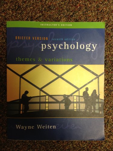 9780495100584: Psychology: Themes And Variations; Briefer Edition