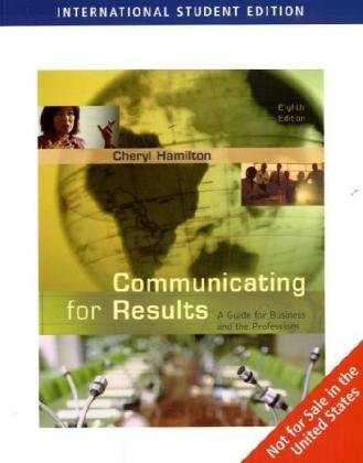 Stock image for Communicating for Results: A Guide for Business and the Professions for sale by medimops