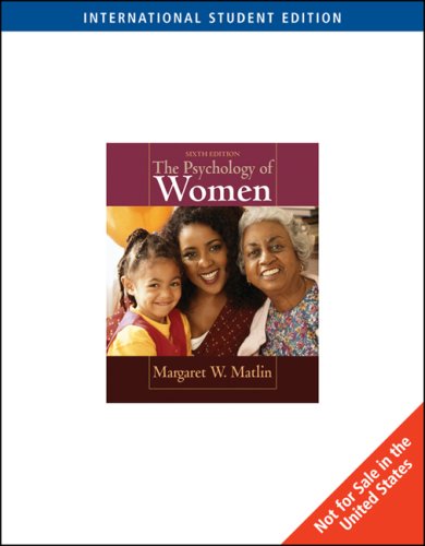 Imagen de archivo de Psychology Of Women, International Edition, 6Th Edition a la venta por Romtrade Corp.