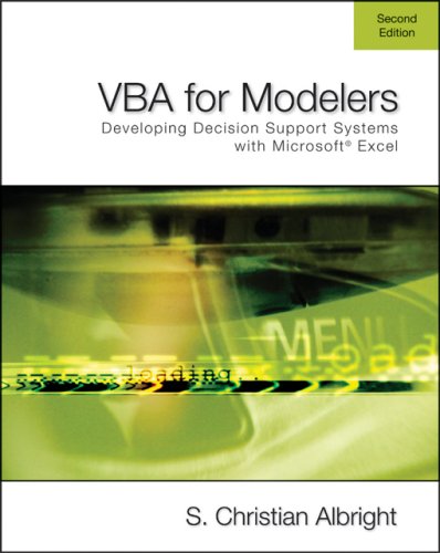 9780495106838: Vba for Modelers: Developing Decision Support Systems Using Microsoft Excel