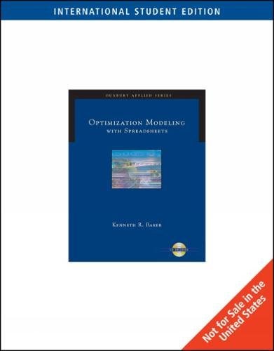 ISE-OPTIMIZATION MODELING WITHSPREADSHEETS (9780495108153) by Kenneth R. Baker