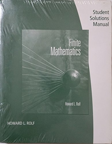 Imagen de archivo de Finite Mathematics: Student Solutions Manual a la venta por ThriftBooks-Atlanta