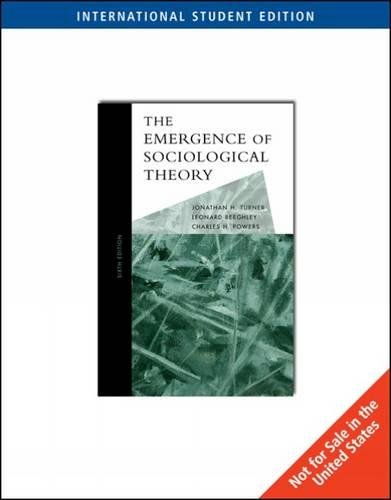Stock image for The Emergence of Sociological Theory for sale by Majestic Books
