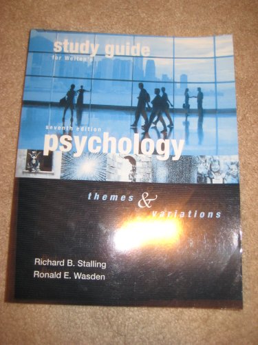 Imagen de archivo de Psychology: Themes And Variations, Study Guide (7th edition) a la venta por Your Online Bookstore