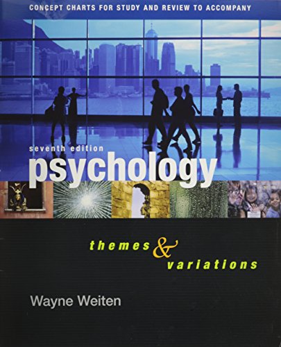 Imagen de archivo de Concept Charts for Study and Review to Accompany Psychology: Themes and Variations a la venta por SecondSale