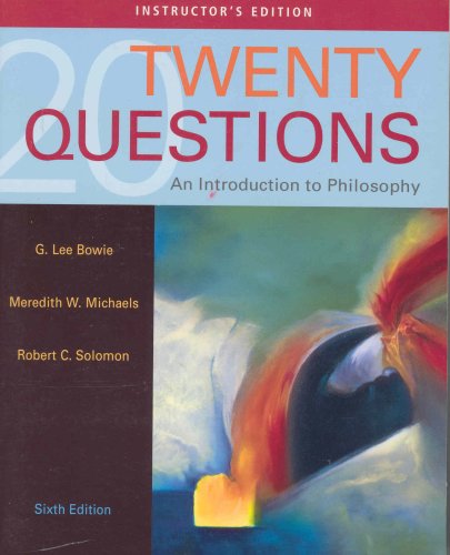 Imagen de archivo de Twenty Questions an Introduction to Philosophy - Instructor's Edition a la venta por ZBK Books