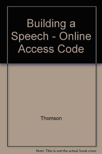 Imagen de archivo de Building a Speech - Online Access Code a la venta por BookHolders
