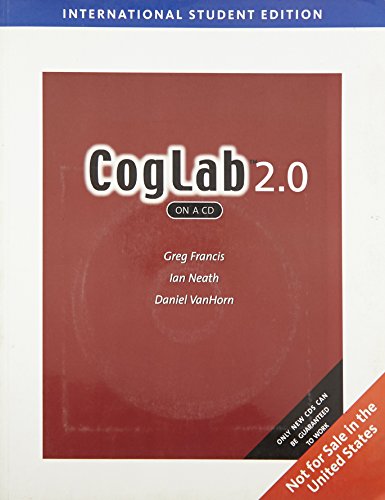 9780495172086: CogLab on a CD, Version 2.0, International Edition