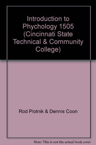 Stock image for Introduction to Phychology 1505 (Cincinnati State Technical & Community College) for sale by HPB-Emerald