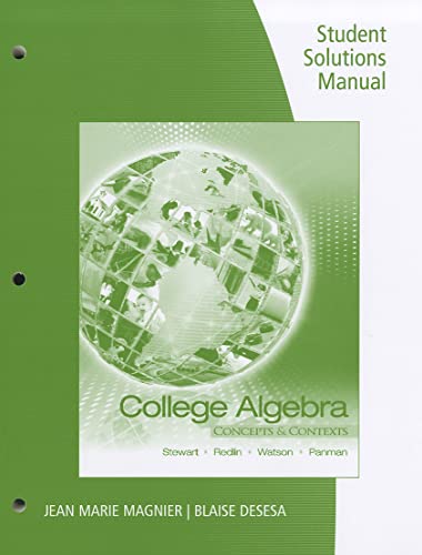 9780495387909: Student Solutions Manual for Stewart/Redlin/Watson/Panman's College Algebra: Concepts and Contexts