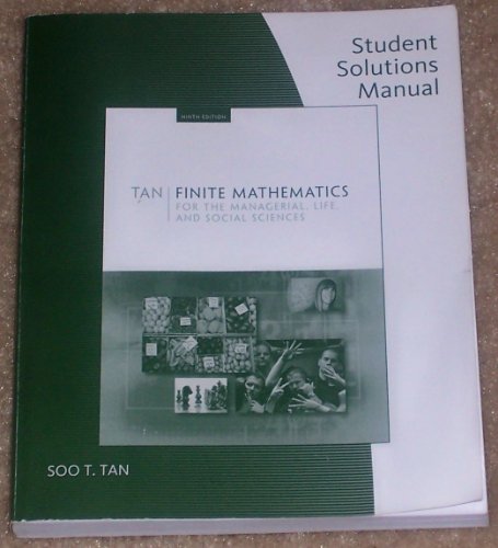 9780495389286: Student Solutions Manual for Tan S Finite Mathematics for the Managerial, Life, and Social Sciences, 9th
