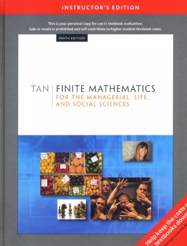 Stock image for FINITE MATHEMATICS FOR THE MANAGERIAL, LIFE, AND SOCIAL SCIENCES Instructor's Edition for sale by ThriftBooks-Atlanta