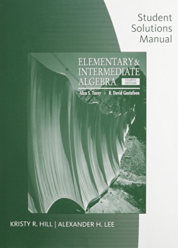 Stock image for Student Solutions Manual for Tussy/Gustafsonâ  s Elementary and Intermediate Algebra, 4th for sale by ThriftBooks-Dallas