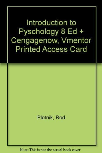 Stock image for Introduction to Pyschology 8 Ed + Cengagenow, Vmentor Printed Access Card for sale by dsmbooks