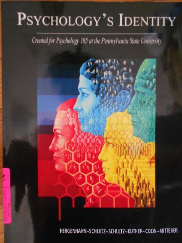 Beispielbild fr Psychology's Identity: Created for Psychology 105 at the Pennsylvania State University zum Verkauf von Irish Booksellers