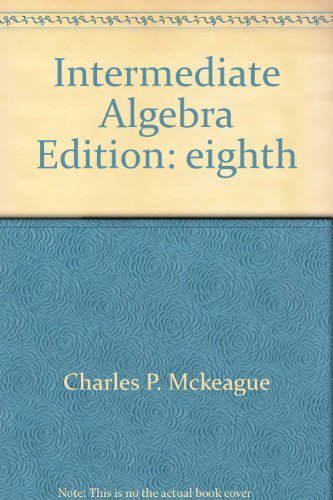 Beispielbild fr Intermediate Algebra zum Verkauf von BookHolders