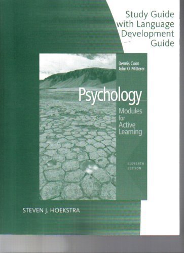 Stock image for Study Guide with Language Development Guide for Coon/Mitterer's Psychology: Modules for Active Learning with Concept Modules with Note-Taking and Prac for sale by ThriftBooks-Atlanta