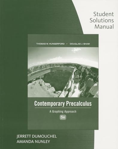 Stock image for Student Solutions Manual for Hungerford's Contemporary Precalculus: A Graphing Approach, 5th for sale by SecondSale