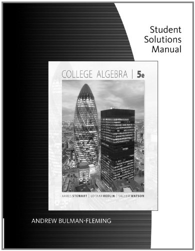 9780495565246: Student Solutions Manual for Stewart/Redlin/Watson S College Algebra, 5th