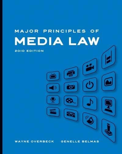 Imagen de archivo de Major Principles of Media Law a la venta por ThriftBooks-Atlanta