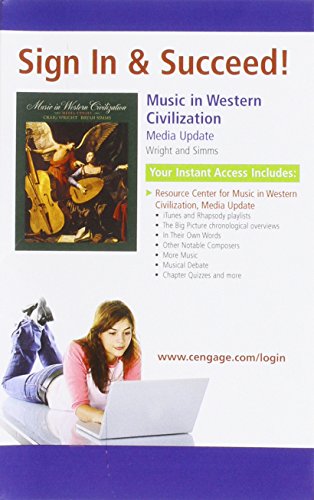 Beispielbild fr Resource Center Printed Access Card for Wright/Simms' Music in Western Civilization, Media Update zum Verkauf von SecondSale