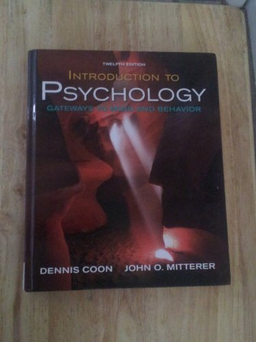 9780495599111: Introduction to Psychology: Gateways to Mind and Behavior with Concept Maps and Reviews (Available Titles CengageNOW)