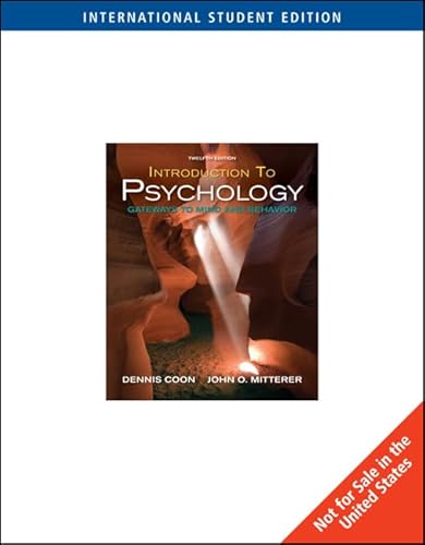 9780495599128: Introduction to Psychology: Gateways to Mind and Behavior, International Edition