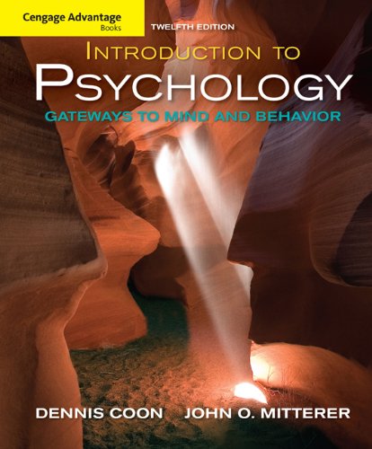 Stock image for Introduction To Psychology: Gateways To Mind And Behavior (Cengage Advantage Books) ; 9780495599135 ; 0495599131 for sale by APlus Textbooks