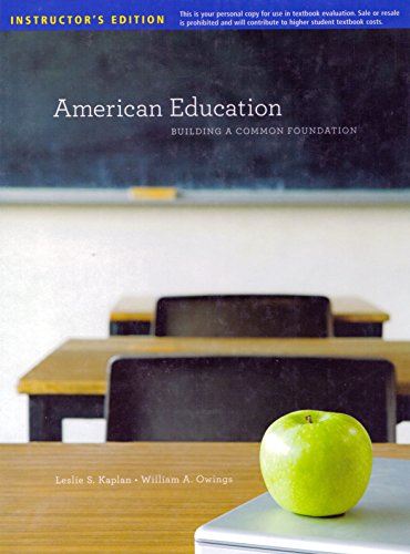 Stock image for American Education : Building a Common Foundation for sale by Better World Books