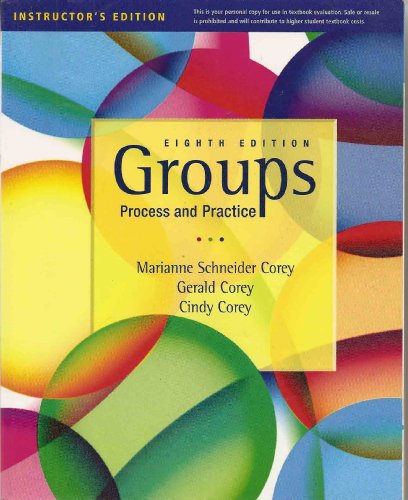 Beispielbild fr Groups: Process and Practice (Instructor's Edition) zum Verkauf von BookHolders