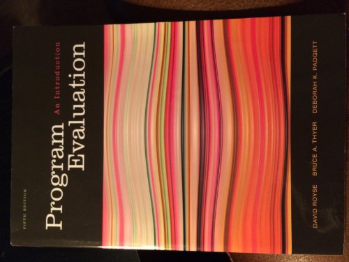 Beispielbild fr Program Evaluation: An Introduction, 5th Edition zum Verkauf von BooksRun