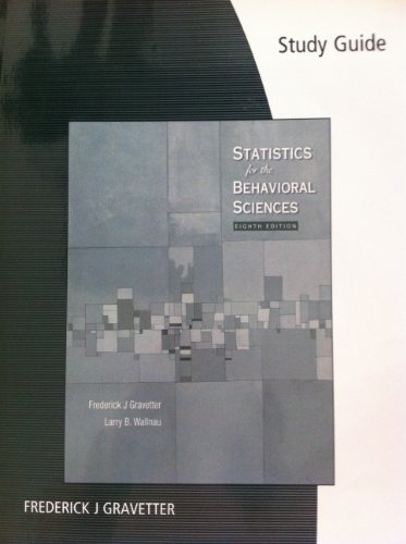 Imagen de archivo de Study Guide for Gravetter/Wallnaus Statistics for the Behavioral Sciences, 8th a la venta por Zoom Books Company