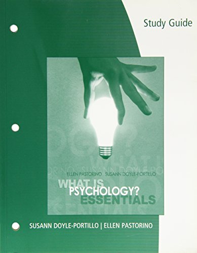 Imagen de archivo de Study Guide for Pastorino/Doyle-Portillo s What is Psychology Essentials a la venta por dsmbooks