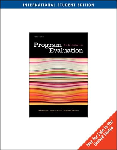 Stock image for Program Evaluation : An Introduction, International Edition for sale by Better World Books