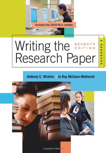 Stock image for Writing the Research Paper: A Handbook, 2009 MLA Update Edition (2009 MLA Update Editions) for sale by HPB-Red
